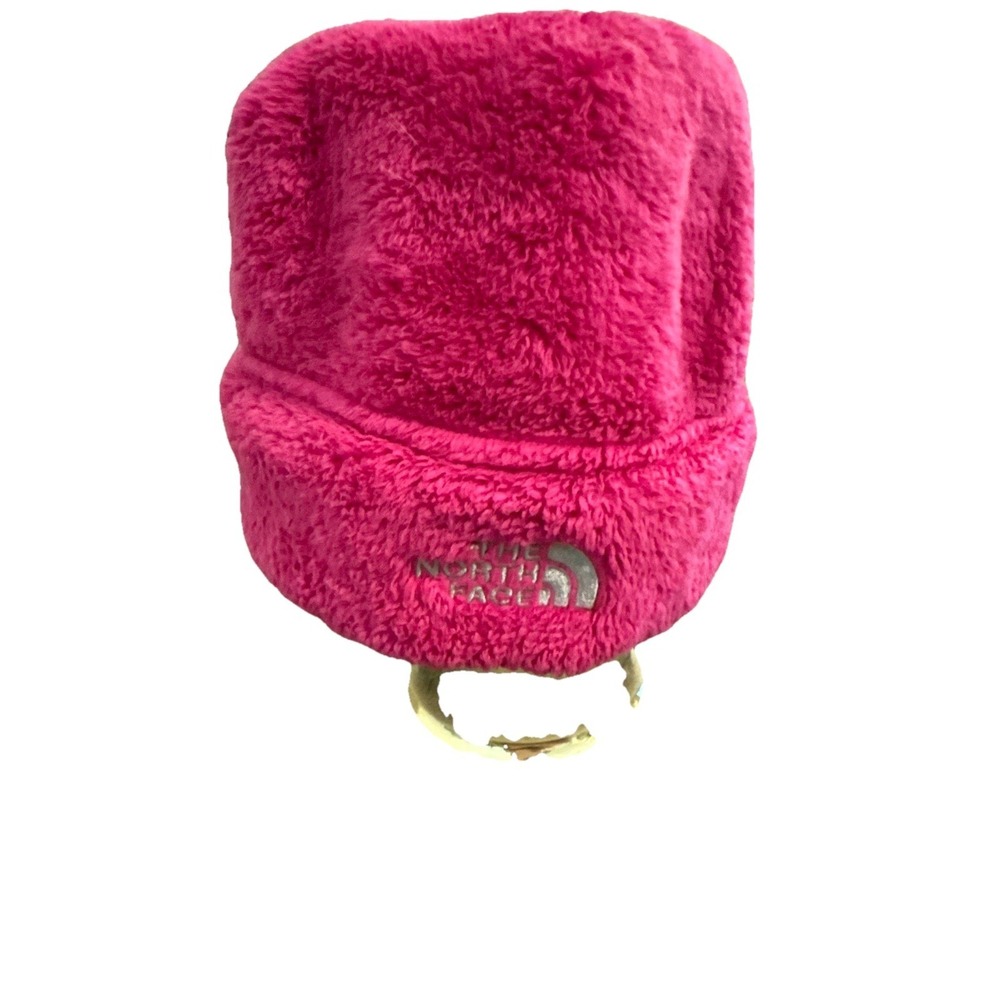 Girls North Face Pink Fluffy Beanie Fleece